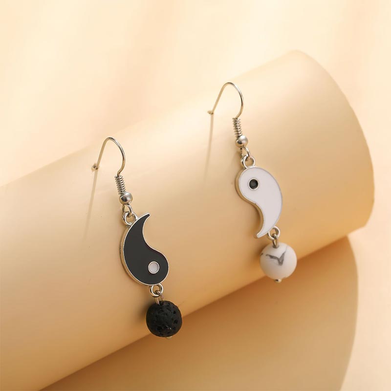 Carmiora Hämatit Yin Yang Balance Tropfen Ohrringe
