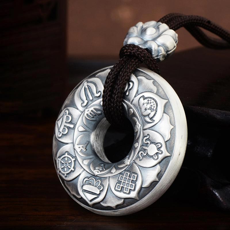 Carmiora handgemachte tibetische Mantra Lotus Reinheit Halskette