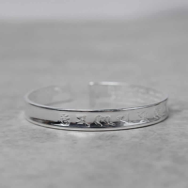 Carmiora tibetisches Mantra-Armband aus weißem Kupfer