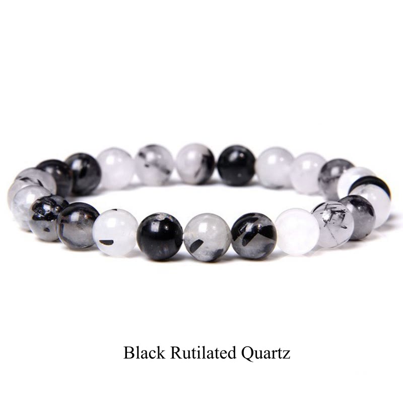 Carmiora Naturstein-Quarz-Heilperlen-Armband