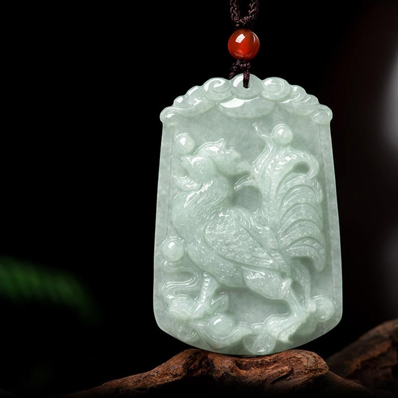 Carmiora natürliche Jade 12 chinesische Sternzeichen Fülle Amulett Anhänger Halskette