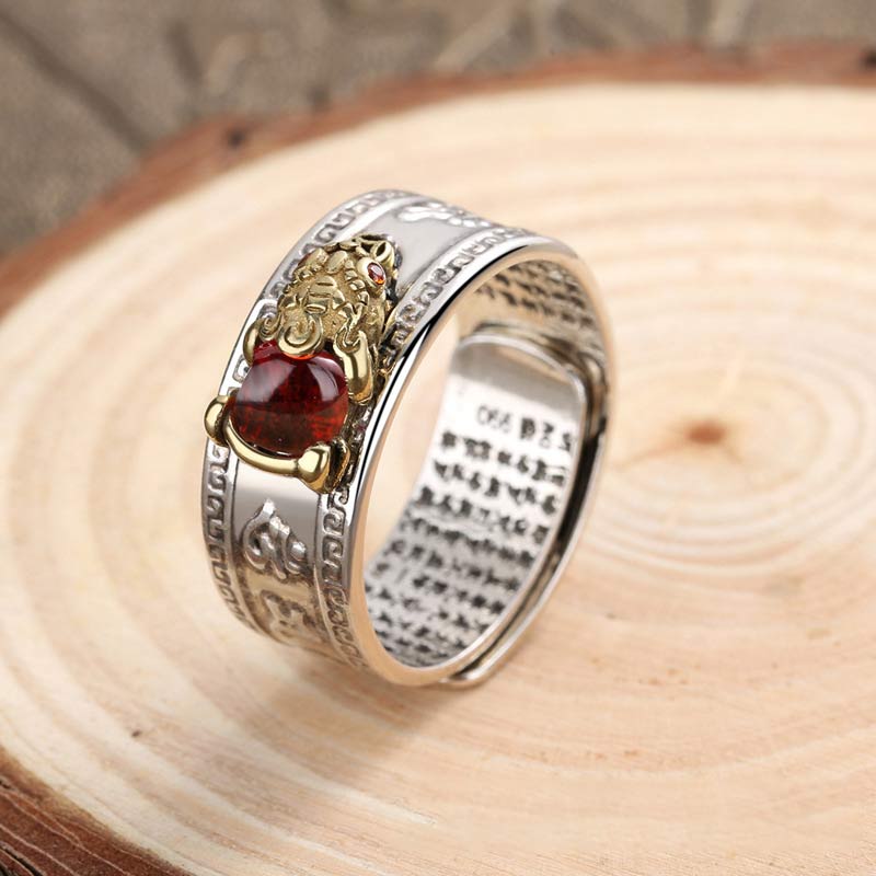 Carmiora Roter Achat PiXiu Reichtumsring