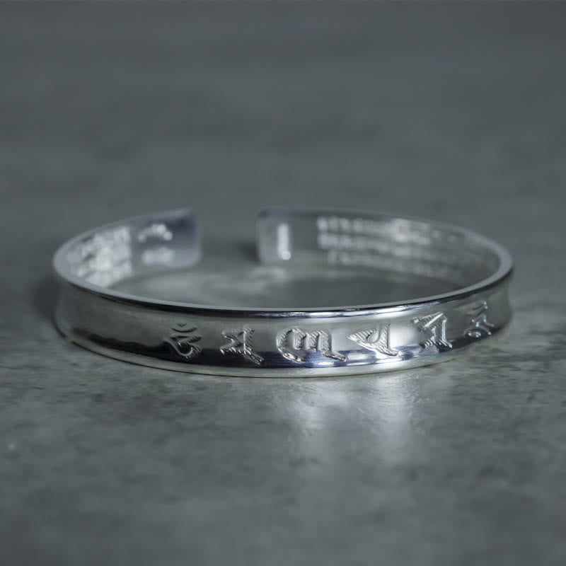 Carmiora tibetisches Mantra-Armband aus weißem Kupfer