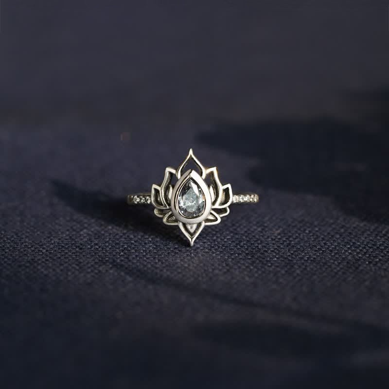 Carmiora Sterling Silber Lotus Zirkon Segensschutzring
