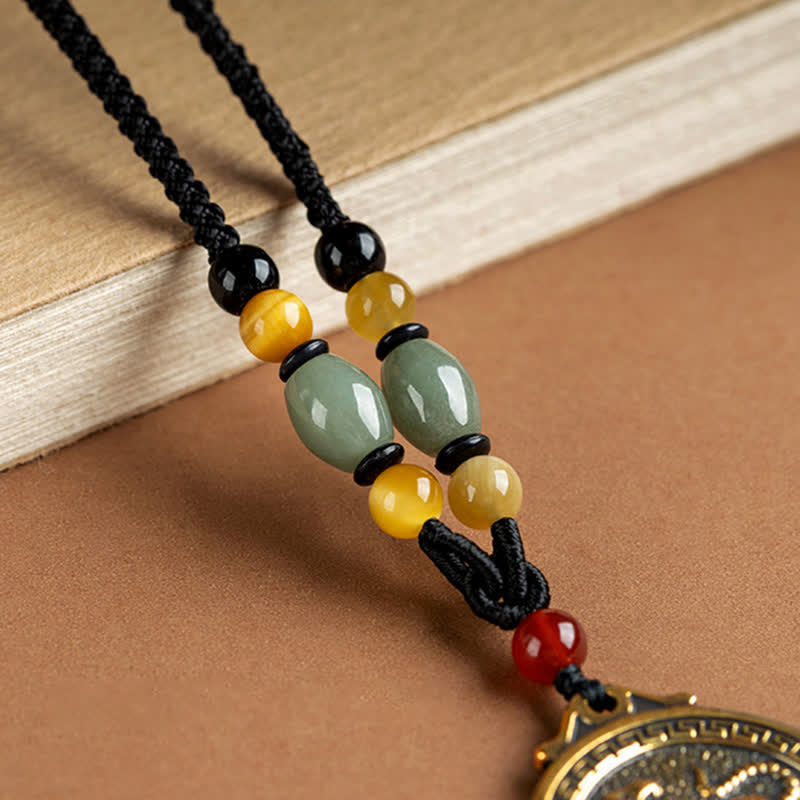 Carmiora Halskette mit 12 chinesischen Sternzeichen, Segen, Reichtum, Glück