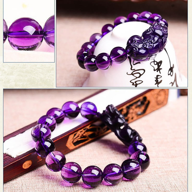 Carmiora Feng Shui Amethyst Glücks-Reichtumsarmband