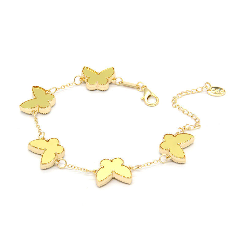 Armband mit fünf Schmetterlingen