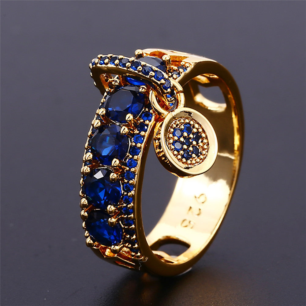 Königsblauer Charm-Ring