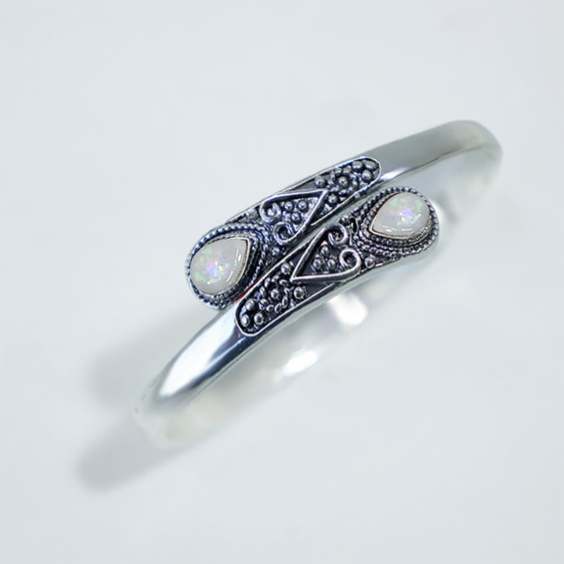 Carmiora Zirkon Wassertropfen Muster Heilung Manschettenarmband Armreif