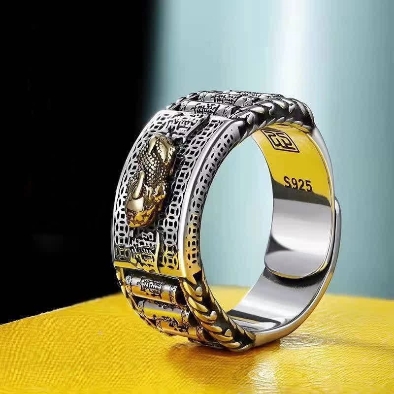 Carmiora Lucky FengShui PiXiu Reichtum Gebetsmühlen Paar Ring