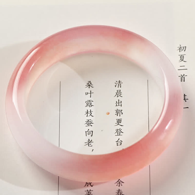 Carmiora Pink Golden Silk Jade Reichtum Armband Armreif