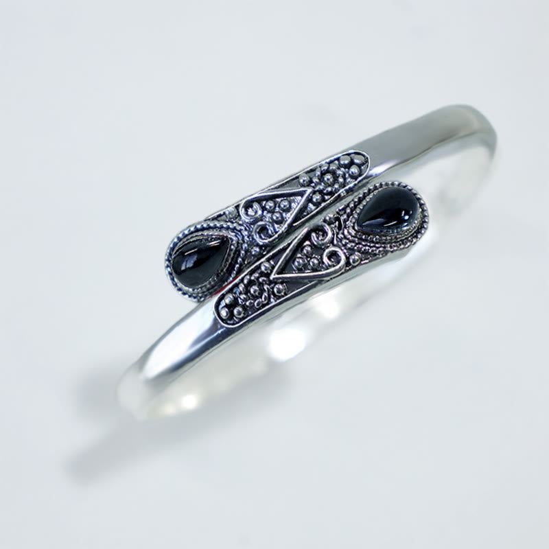 Carmiora Zirkon Wassertropfen Muster Heilung Manschettenarmband Armreif