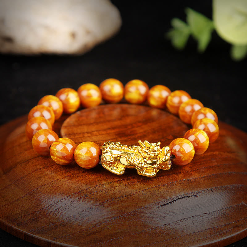 Carmiora Lucky Golden Tiger Eye Abundant Pixiu Armband
