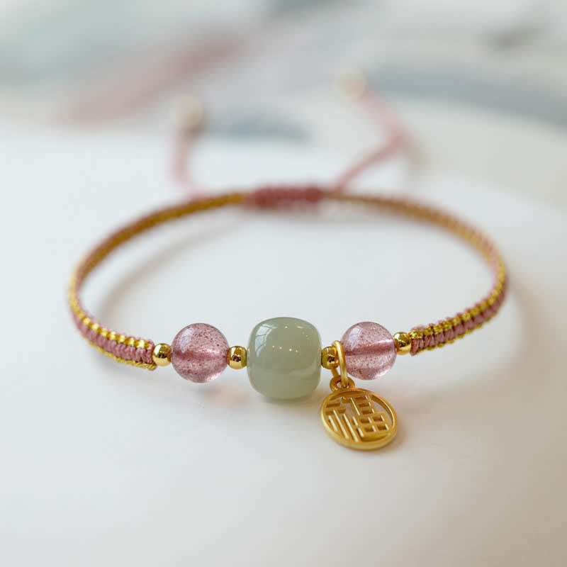Carmiora rotes Achat-Jade-Lotus-Selbstvertrauen, ruhiges Schnurarmband