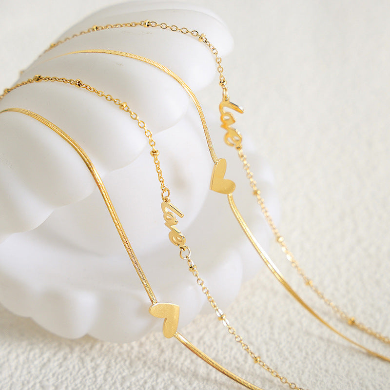 Herzliches zweilagiges Fußkettchen