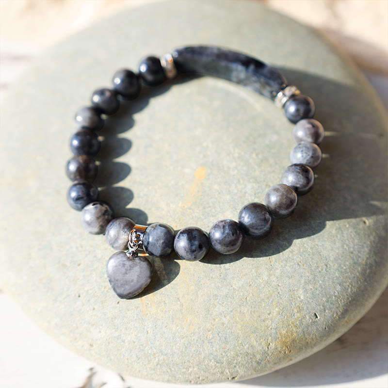Carmiora natürliches Quarz-Liebes-Herz-Heilperlen-Armband