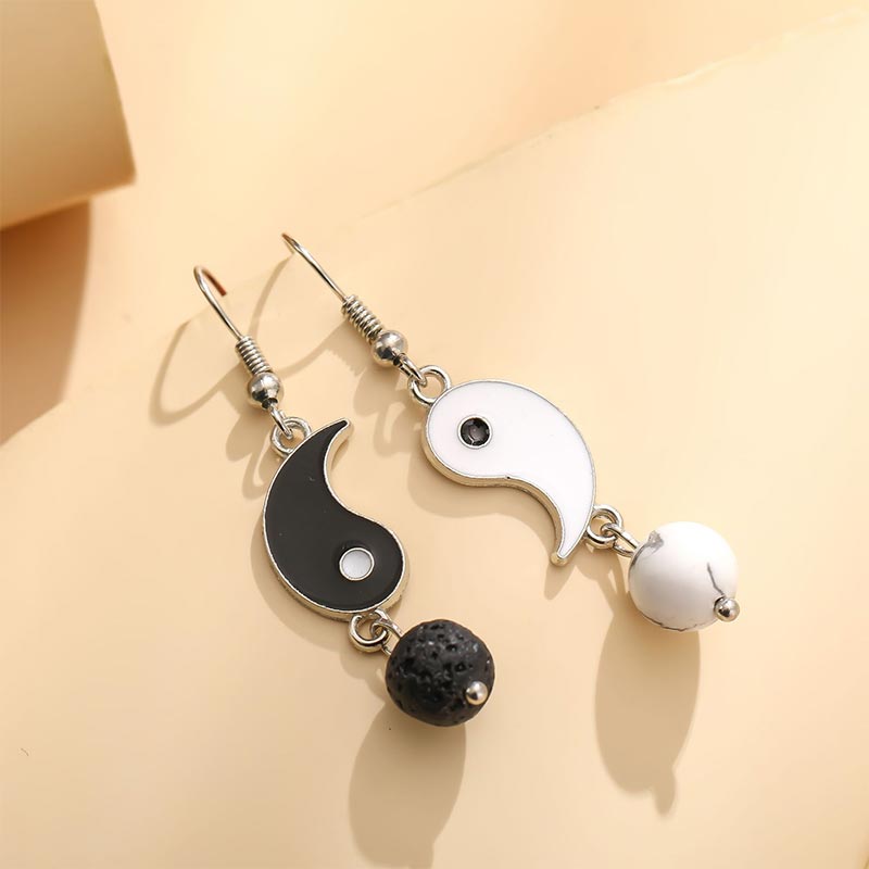 Carmiora Hämatit Yin Yang Balance Tropfen Ohrringe