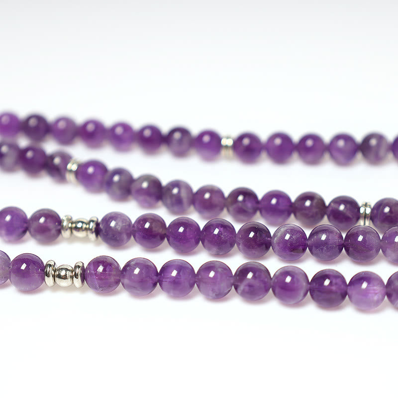 Carmiora Natürliches Amethyst-Reinigungs-Mala-Armband