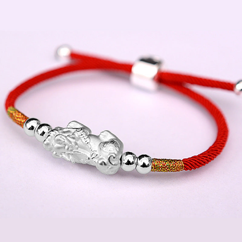 Carmiora 24K vergoldetes PiXiu Luck Red String Armband