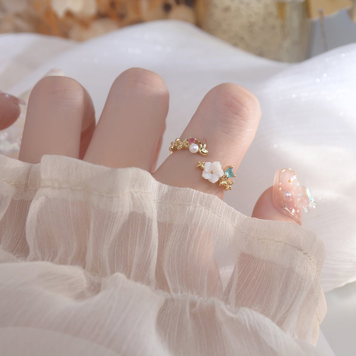 Kirschblüten-Ring-Set