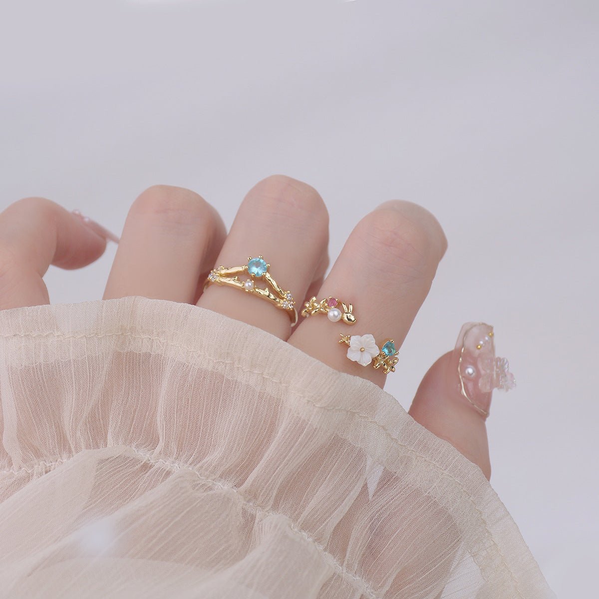 Kirschblüten-Ring-Set