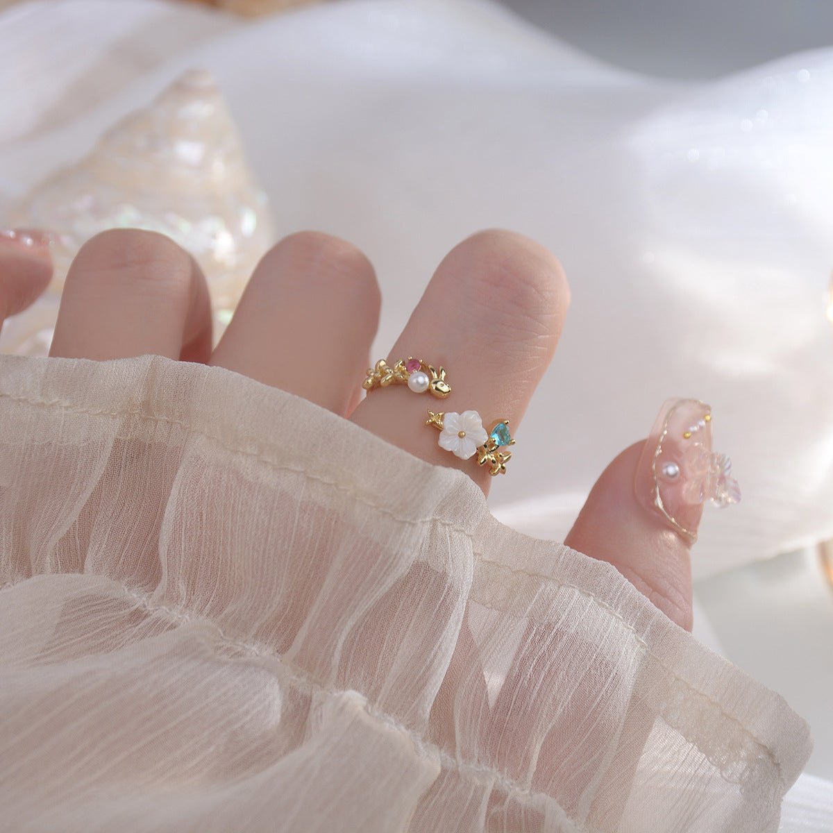 Kirschblüten-Ring-Set