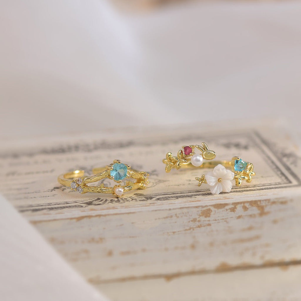 Kirschblüten-Ring-Set