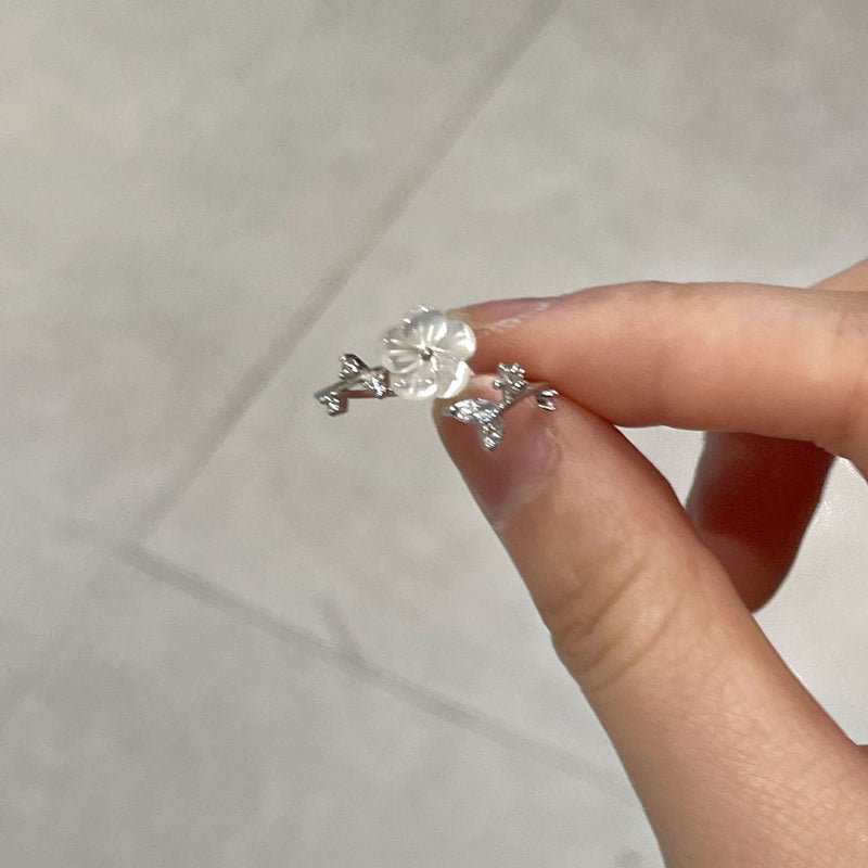 Kirschblütenring (massives Silber)