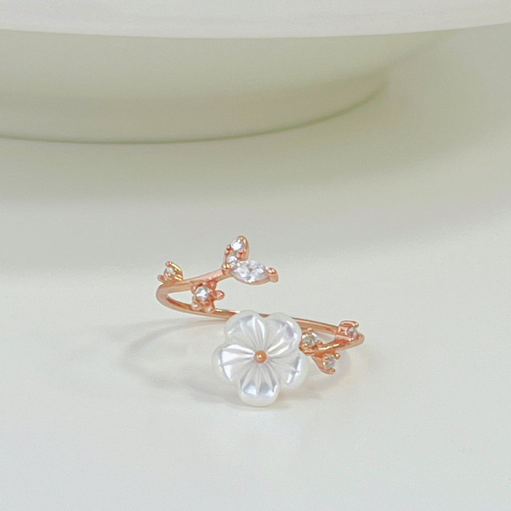 Kirschblütenring (massives Silber)