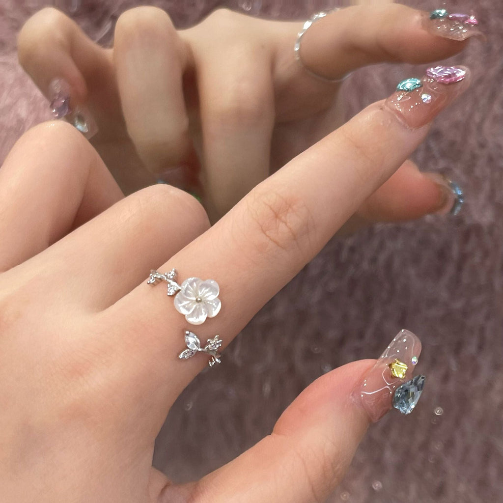 Kirschblütenring (massives Silber)