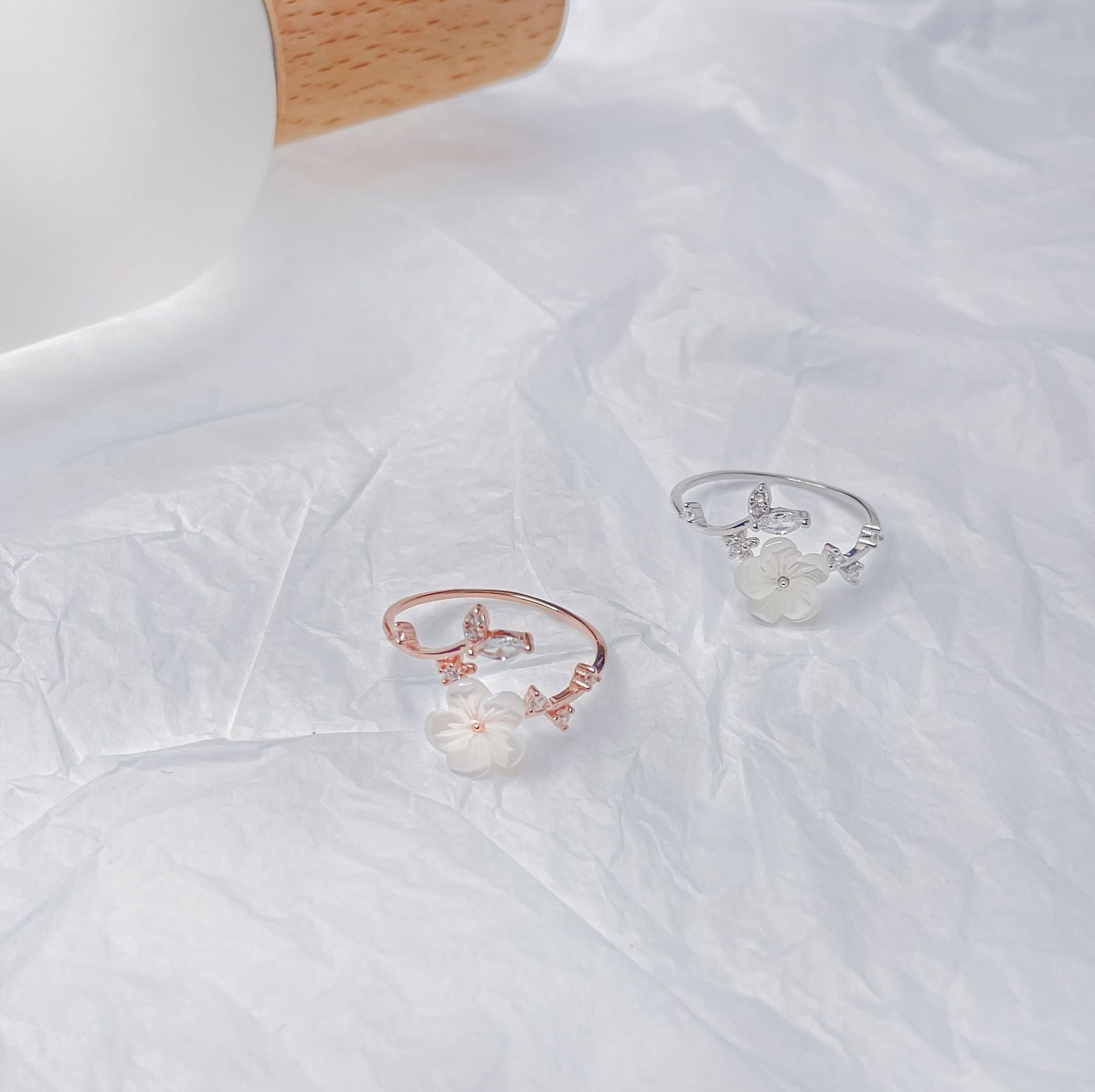 Kirschblütenring (massives Silber)