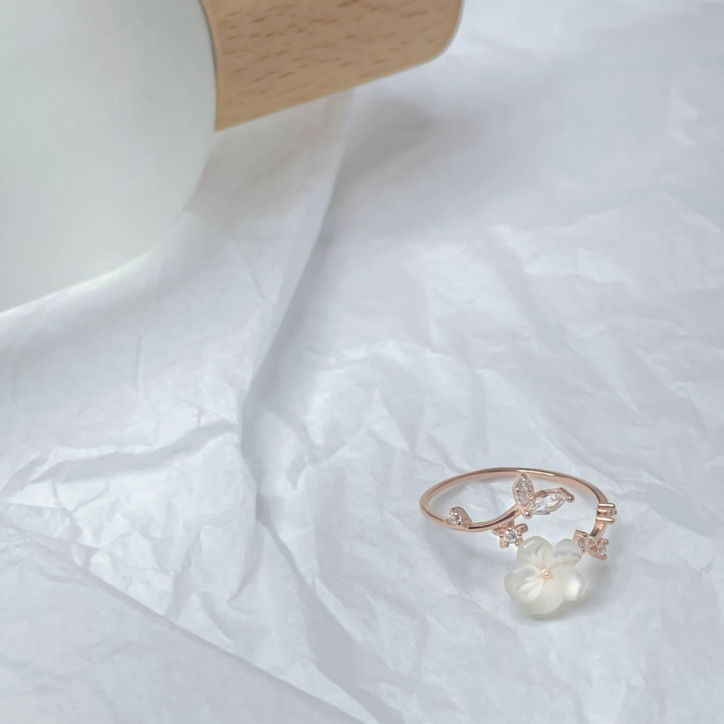 Kirschblütenring (massives Silber)