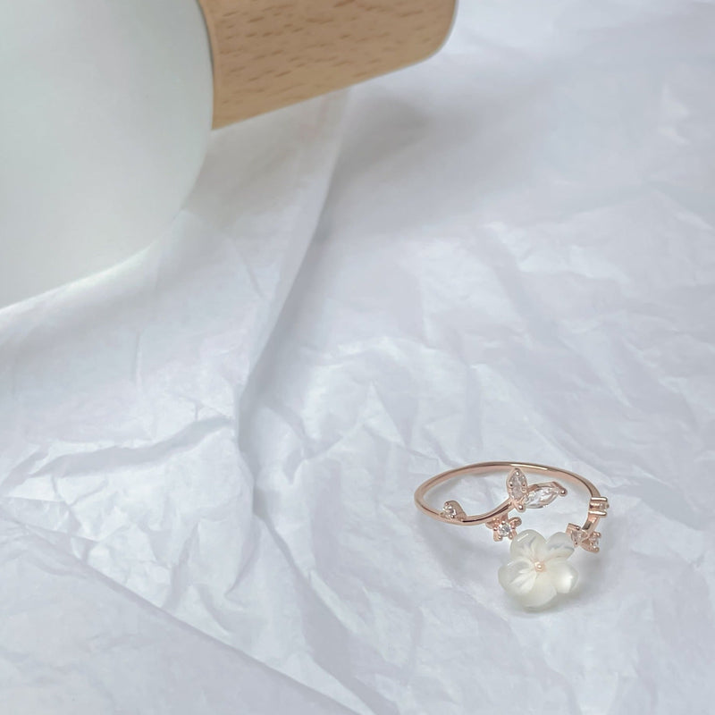 Kirschblütenring (massives Silber)