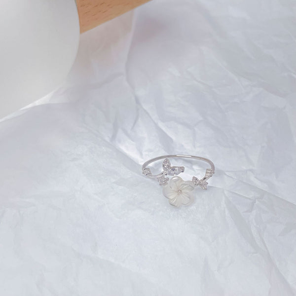 Kirschblütenring (massives Silber)