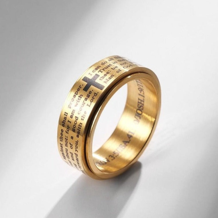 Christlicher Schrift-Spinnerring