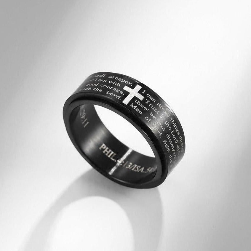 Christlicher Schrift-Spinnerring