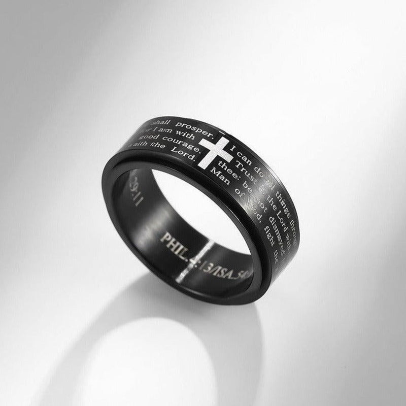 Christlicher Schrift-Spinnerring