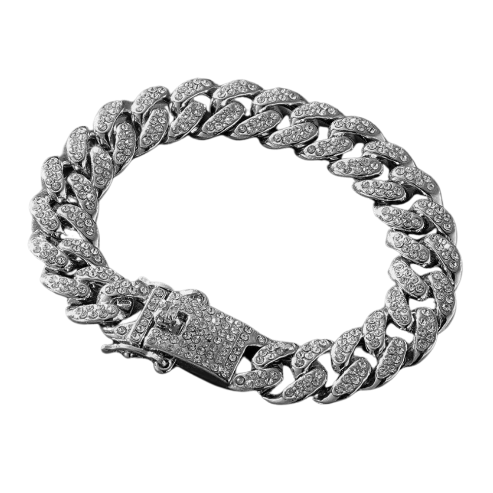 Klobiges Gold-/Silberkettenarmband mit Zirkonia | Dickes Armband für Damen