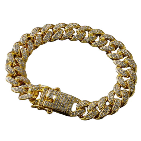 Klobiges Gold-/Silberkettenarmband mit Zirkonia | Dickes Armband für Damen