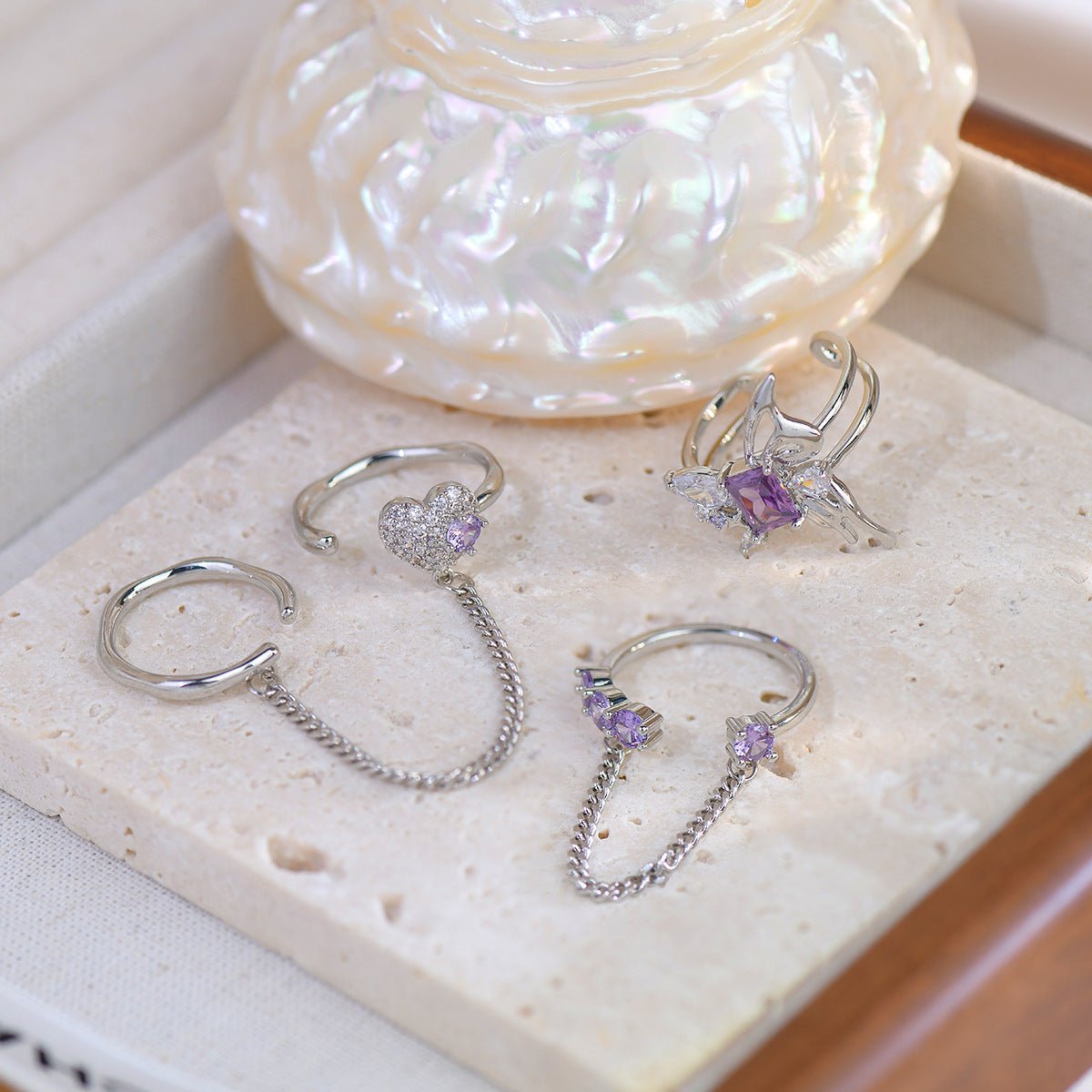 [Ausverkauf] Amethyst Ring Set