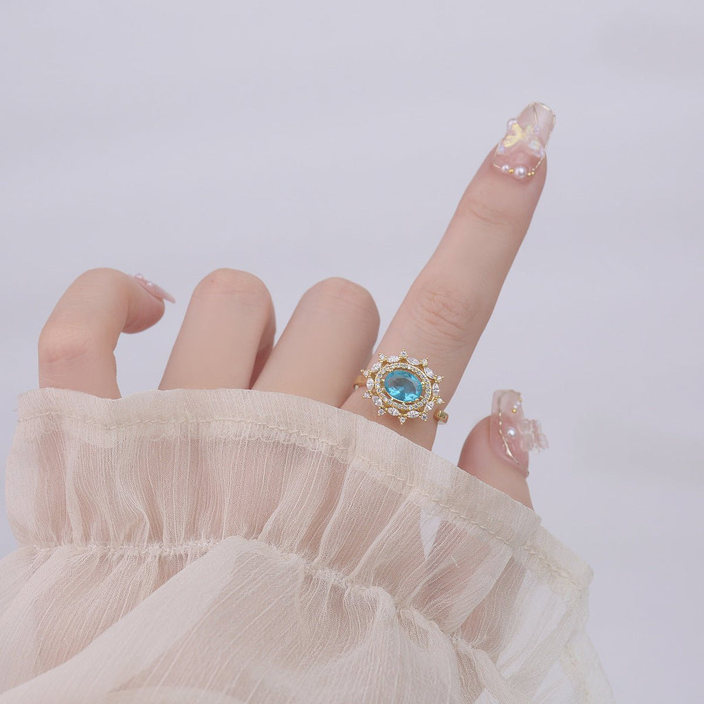 [Ausverkauf] Blauer Edelsteinring - Marilyn