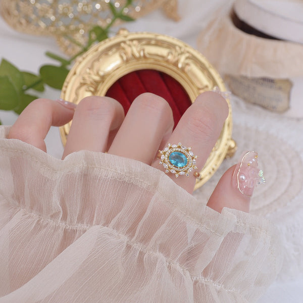 [Ausverkauf] Blauer Edelsteinring - Marilyn