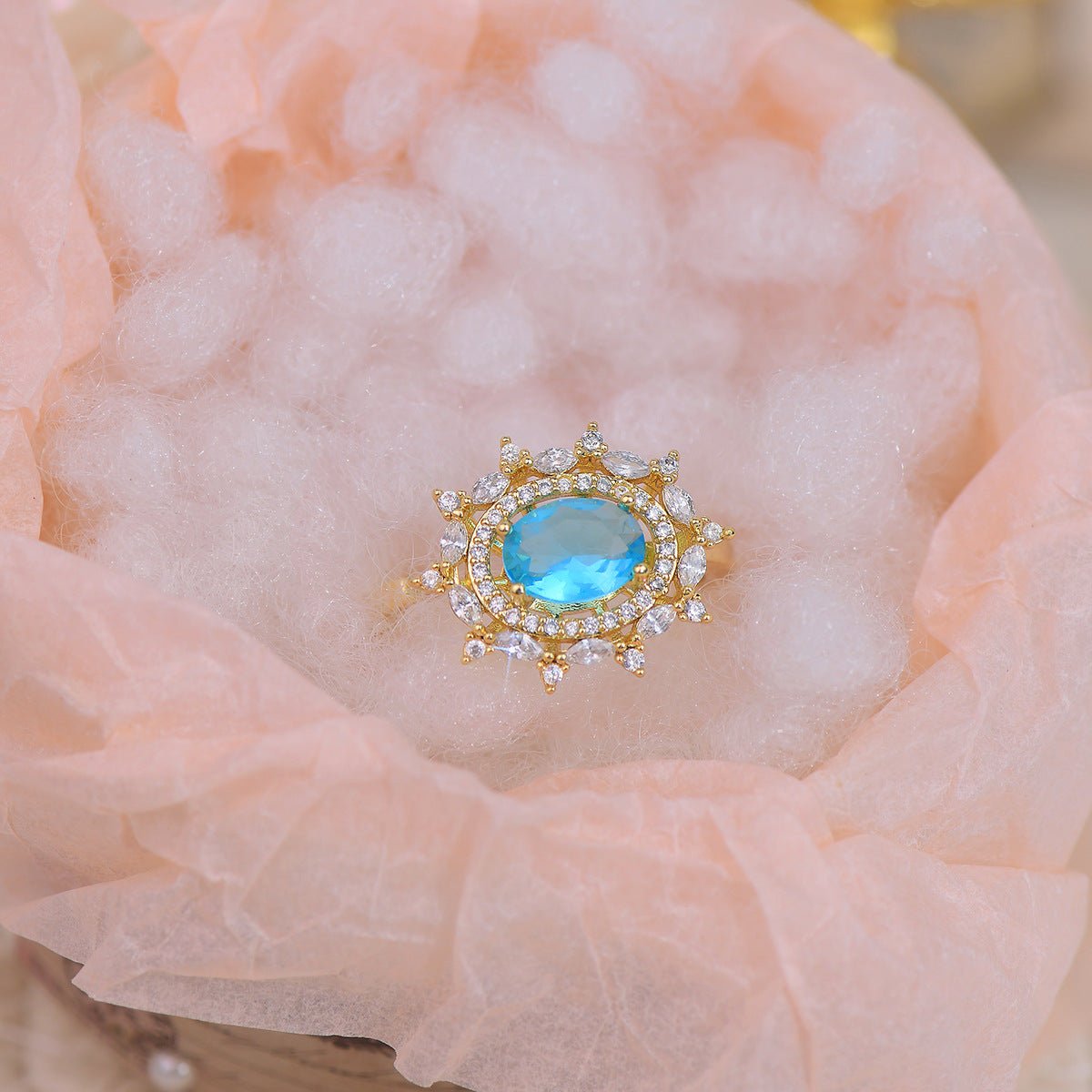 [Ausverkauf] Blauer Edelsteinring - Marilyn