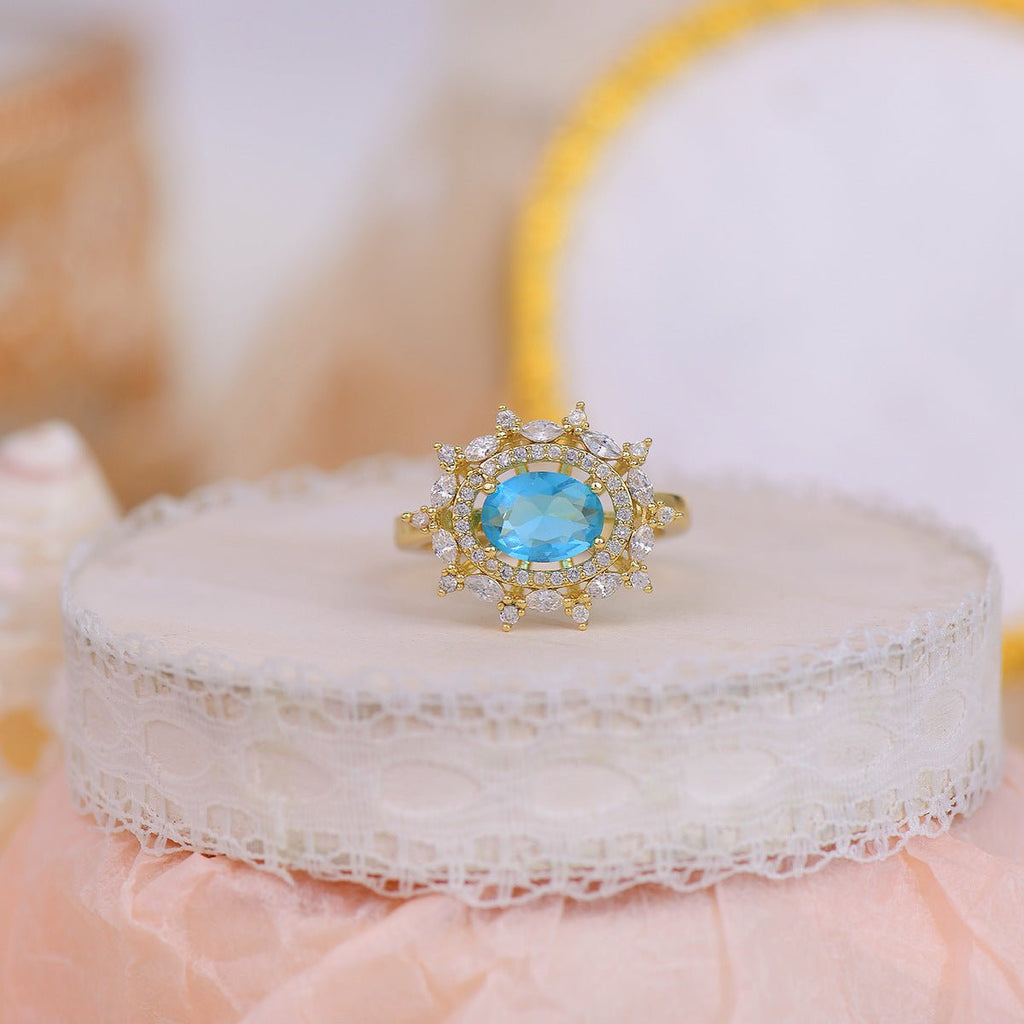 [Ausverkauf] Blauer Edelsteinring - Marilyn