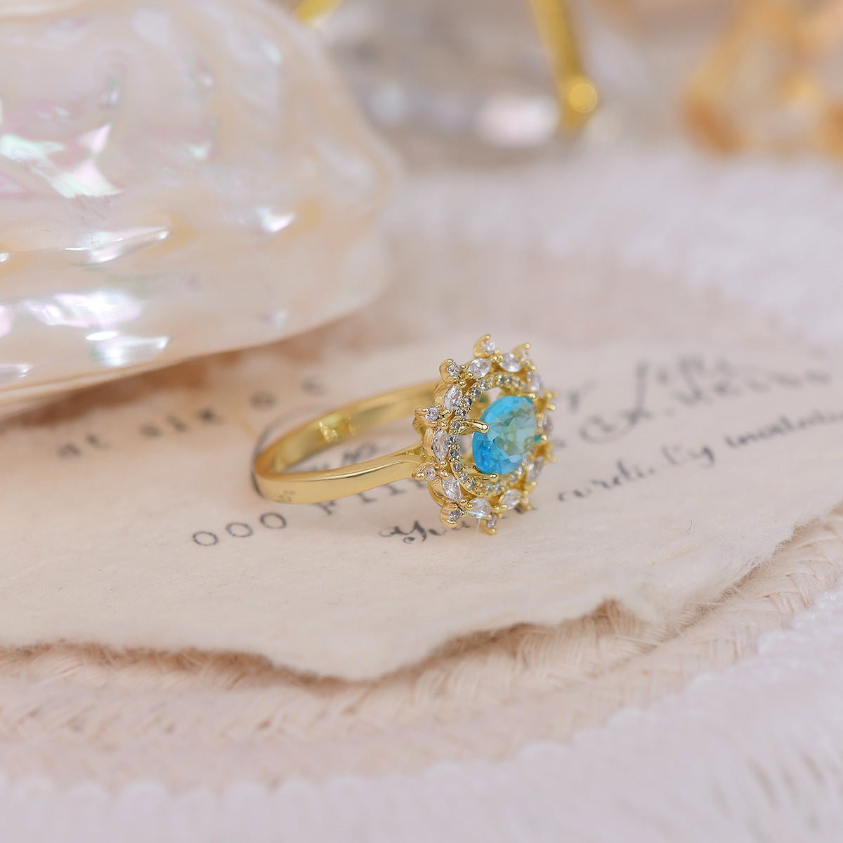 [Ausverkauf] Blauer Edelsteinring - Marilyn