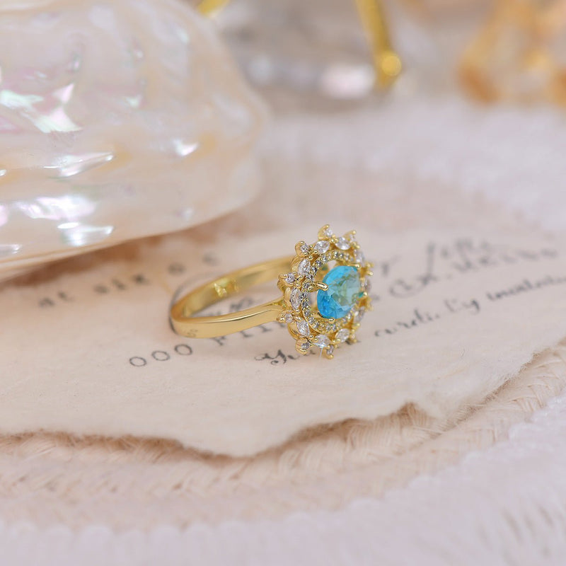 [Ausverkauf] Blauer Edelsteinring - Marilyn