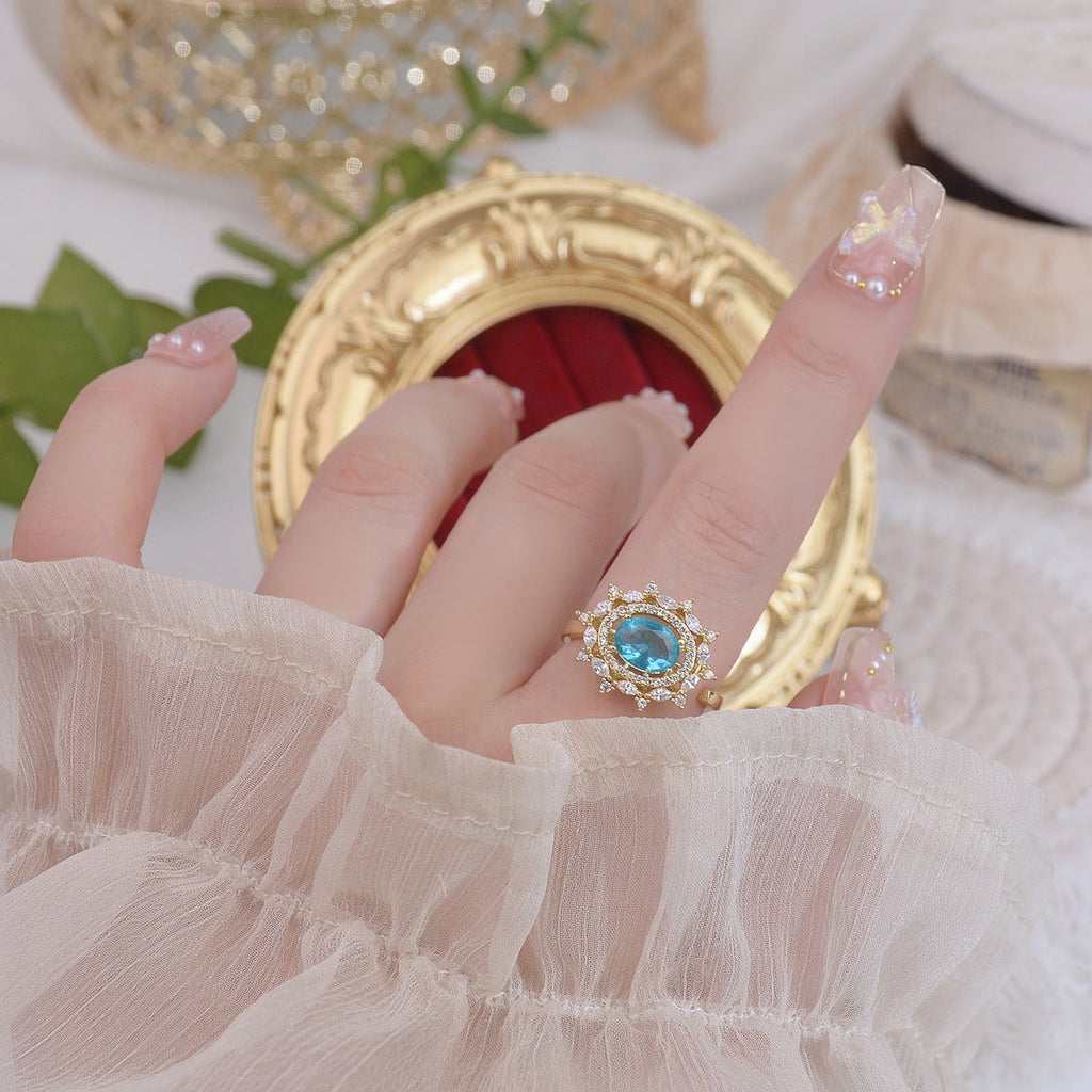 [Ausverkauf] Blauer Edelsteinring - Marilyn