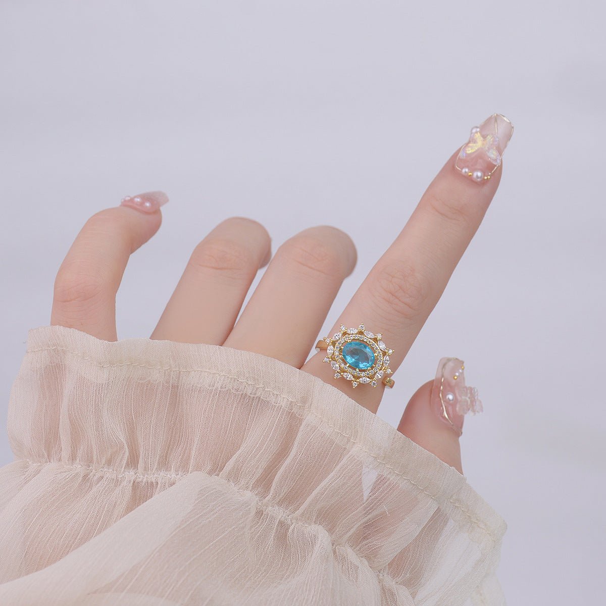 [Ausverkauf] Blauer Edelsteinring - Marilyn