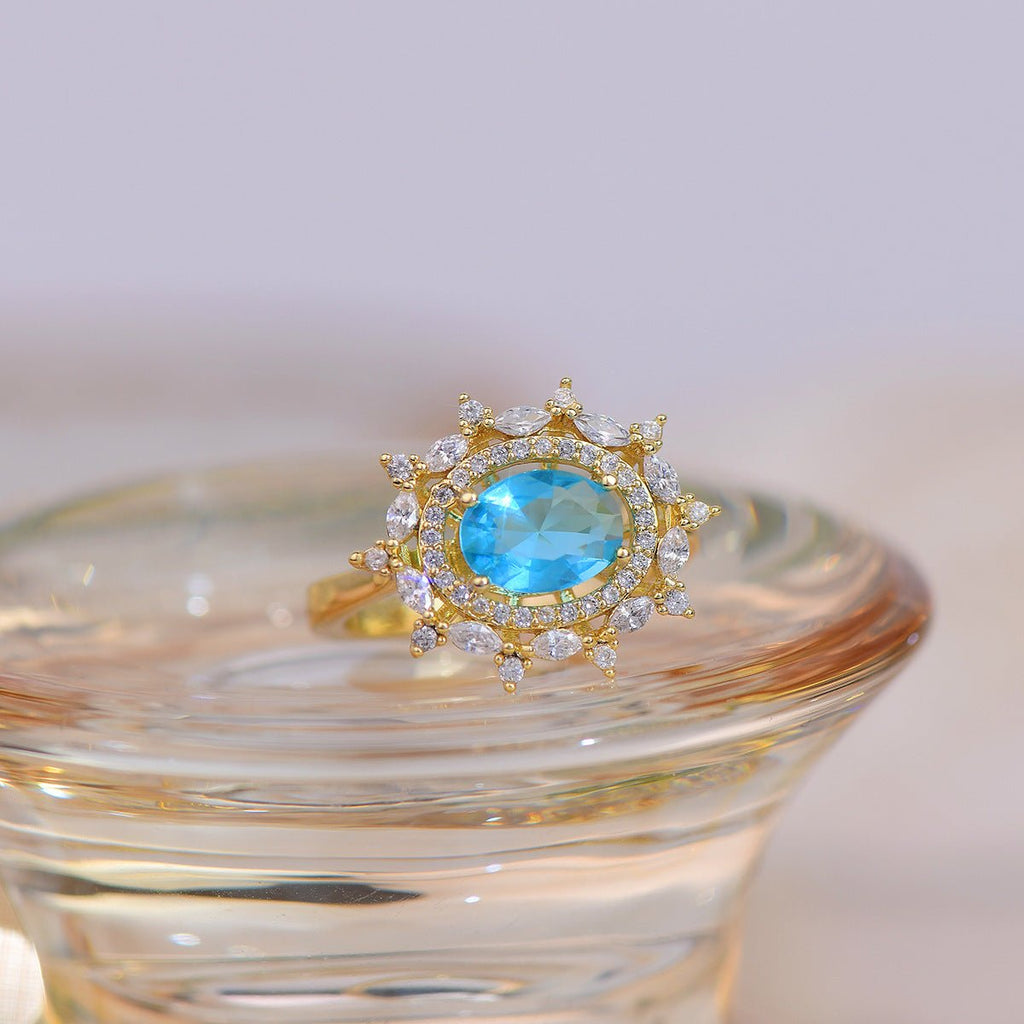 [Ausverkauf] Blauer Edelsteinring - Marilyn