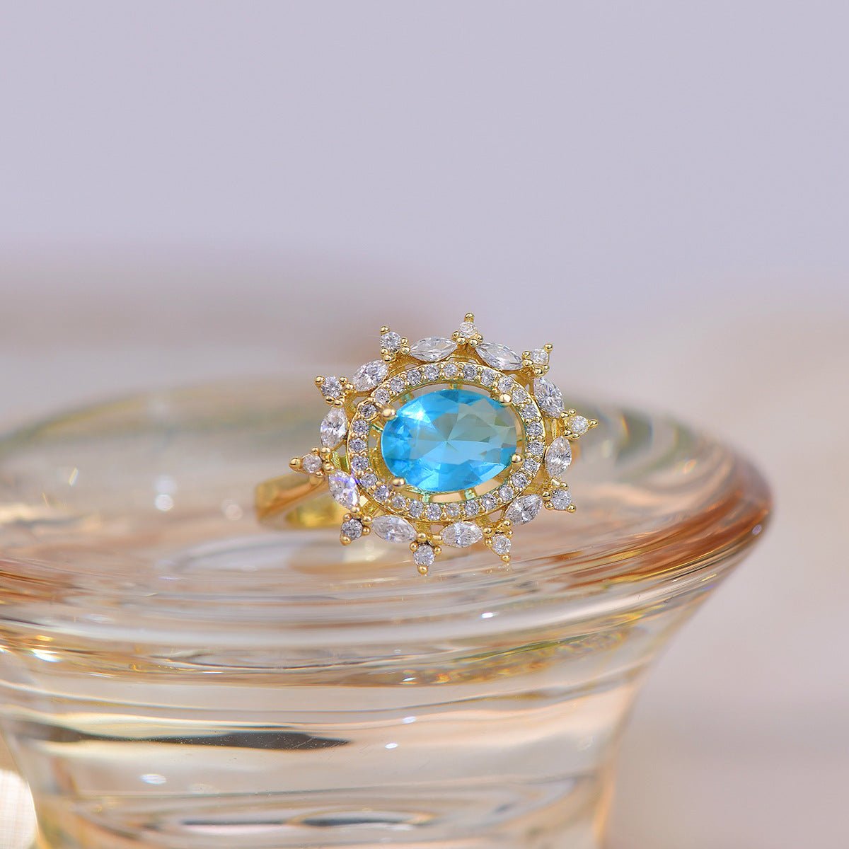 [Ausverkauf] Blauer Edelsteinring - Marilyn